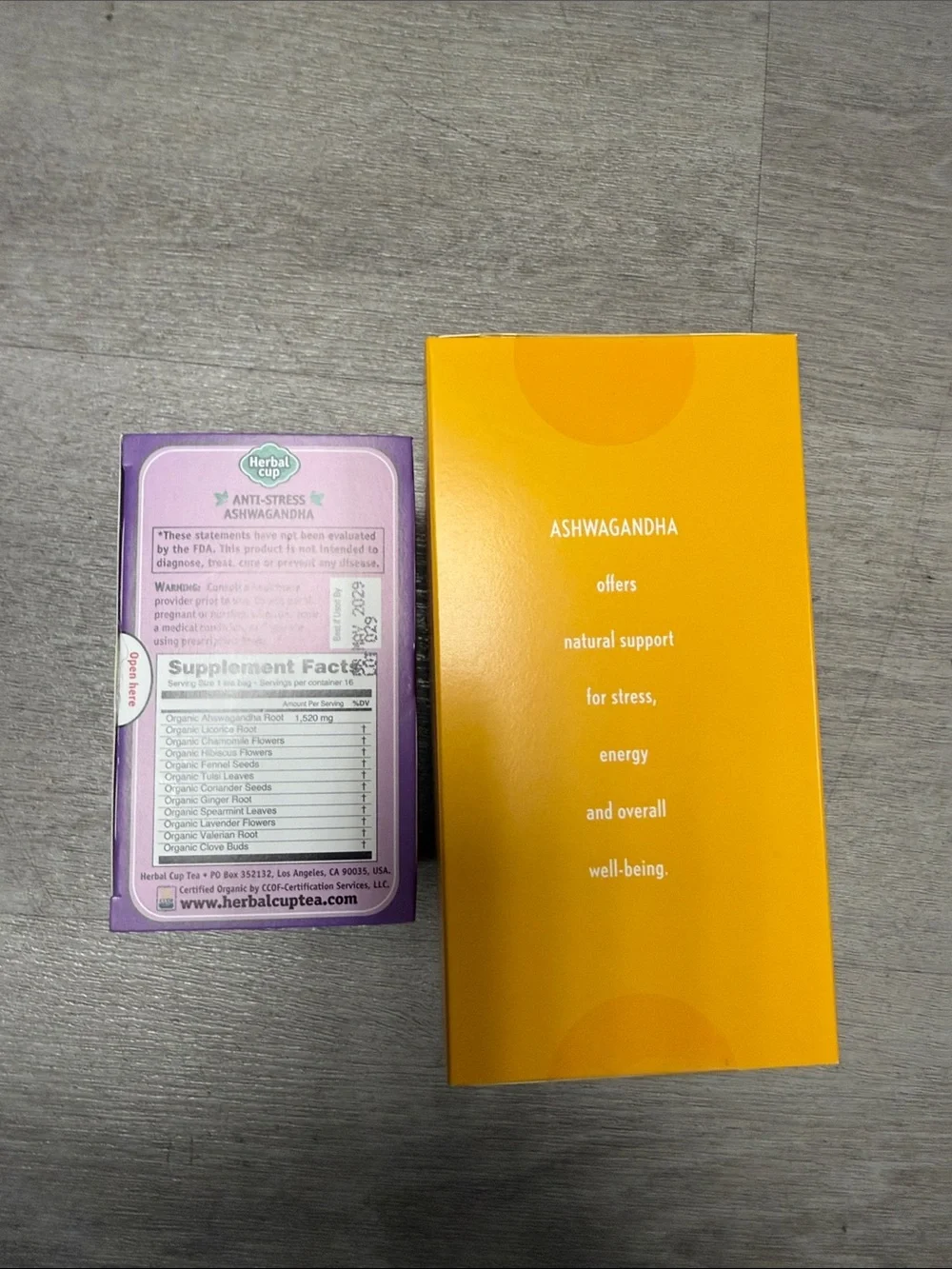 Ashwagandha Lemon Ginger Green Tea & Anti-Stress Ashwagandha Tea Duo